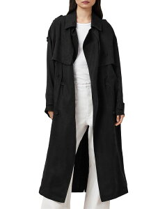 �I�[���Z�C���c ���f�B�[�X �A�E�^�[ �R�[�g ALLSAINTS Linnie Trench Coat Black �u���b�N
