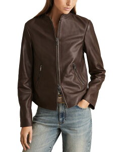 ���C�X ���f�B�[�X �A�E�^�[ �W���P�b�g�E�u���]�� ���U�[ REISS Allie Leather Biker Jacket Chocolate �`���R���[�g
