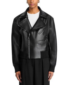 �m�[�}�J�}�� ���f�B�[�X �A�E�^�[ �W���P�b�g�E�u���]�� ���U�[ �t�F�C�N���U�[ Norma Kamali Faux Leather Moto Jacket Black �u���b�N