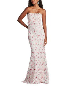 �^�_�V�V���[�W ���f�B�[�X �g�b�v�X �����s�[�X ���[�X Tadashi Shoji Elissa Lace Blouson Gown White �z���C�g