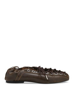 �K�j�[ ���f�B�[�X �V���[�Y �p���v�X ���[�X GANNI Women's Eyelets Lace Up Ballet Flats Dark Olive �I���[�u