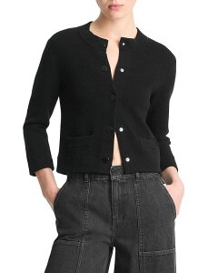 ���B���X ���f�B�[�X �A�E�^�[ �J�[�f�B�K�� �E�[�� Vince Wool Cashmere Shrunken Snap Front Cardigan Black �u���b�N