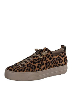 �|�[���E�O���[�� ���f�B�[�X �V���[�Y �X�j�[�J�[ Paul Green Women's Zena Sneakers Leopard Sisal Velvet �A�j�}��