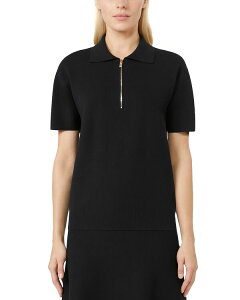 �}�b�N�X�}�[�� ���f�B�[�X �g�b�v�X �|���V���c �j�b�g Max Mara Studio 1 Teti Knit Polo Top Navy �l�C�r�[
