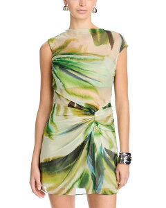 �A���[�� ���f�B�[�X �g�b�v�X �����s�[�X �~�j �V�A�[ Amur Zuma Sheer Mini Dress Verdant Palm