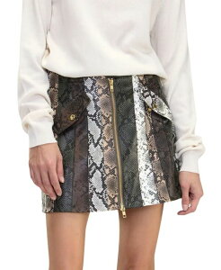 �V���V�A���[���C ���f�B�[�X �{�g���X�J�[�g ���U�[ Cynthia Rowley Snake-Embossed Leather Skirt Multi �}���`�J���[