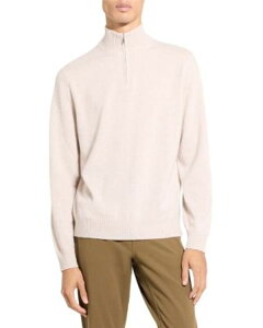 �Z�I���[ �����Y �A�E�^�[ �j�b�g�E�Z�[�^�[ �n�[�t�W�b�v Theory Hilles Cashmere Quarter Zip Sweater Alabaster Melange