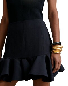 ���C�X ���f�B�[�X �{�g���X�J�[�g �t���� REISS Robin Ruffled Skirt Navy �l�C�r�[
