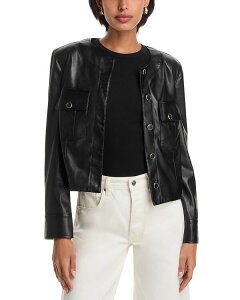 �y�C�W ���f�B�[�X �A�E�^�[ �W���P�b�g�E�u���]�� ���U�[ �t�F�C�N���U�[ PAIGE Verity Faux Leather Jacket Black �u���b�N
