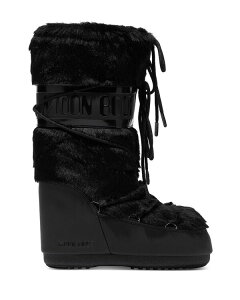 ���[���u�[�c ���f�B�[�X �V���[�Y �u�[�c�E���C���u�[�c Moon Boot Women's MB Icon Faux Fur Boots Black �u���b�N