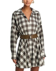 �m�[�}�J�}�� ���f�B�[�X �g�b�v�X �����s�[�X �~�j �V���c Norma Kamali Super Oversized BF NK Shirt Mini Dress Bark Box Plaid �`�F�b�N