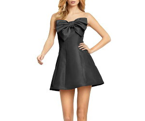 �}�b�N�_�K�� ���f�B�[�X �g�b�v�X �����s�[�X �~�j �X�g���b�v���X Mac Duggal Strapless Bow Mini Dress Black �u���b�N
