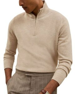 ���C�X �����Y �A�E�^�[ �j�b�g�E�Z�[�^�[ �n�[�t�W�b�v REISS Royal Cashmere Half Zip Sweater Oatmeal Melange �I�[�g�~�[��