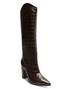 �V���b�c ���f�B�[�X �V���[�Y �u�[�c�E���C���u�[�c �g�[�� �q�[�� SCHUTZ Women's Maryana Embossed Block Heel Tall Boots Dark Chocolate �`���R���[�g
