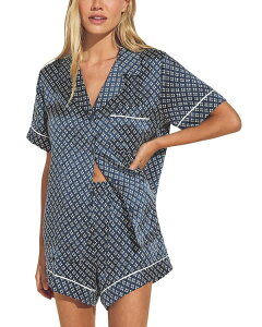 �G�o�[�W�F�C ���f�B�[�X �A�E�^�[ �p�[�J�[�E�X�E�F�b�g �v�����g �V���N Eberjey Inez Printed Washable Silk Short Pajama Set Petite Batik Indigo Blue �C���f�B�S