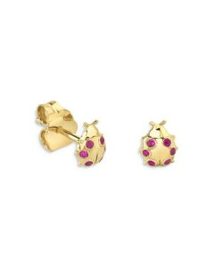 �V�h�j�[�G���@�� ���f�B�[�X �A�N�Z�T���[ �����O Sydney Evan 14K Yellow Gold Ruby Tiny Ladybug Single Stud Earring Pink/Gold �s���N