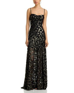 �A�N�A ���f�B�[�X �g�b�v�X �����s�[�X AQUA Burnout Gown - Exclusive Black/Gold �u���b�N