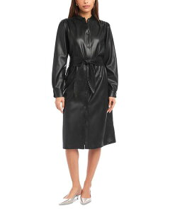 �t�B�t�e�B�[���g�D�G���e�B ���f�B�[�X �g�b�v�X �V���c ���U�[ �t�F�C�N���U�[ Fifteen Twenty Jennifer Faux Leather Shirtdress Black �u���b�N