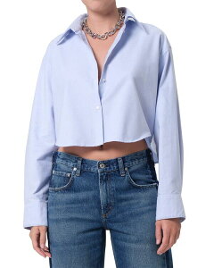 �V�`�Y���Y �I�u �q���[�}�j�e�B ���f�B�[�X �g�b�v�X �V���c �N���b�v�h Citizens of Humanity Ana Cropped Shirt Light Blue �u���[