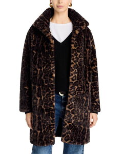���u�g�[�N�� ���f�B�[�X �A�E�^�[ �R�[�g Love Token Faux Fur Coat Leopard �A�j�}��
