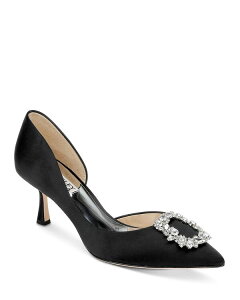 �o�b�W�F���[�~�V���J ���f�B�[�X �V���[�Y �X���b�|���E���[�t�@�[ Badgley Mischka Women's Fabia II Embellished Pointed Toe Slip On Pumps Black Satin �u���b�N