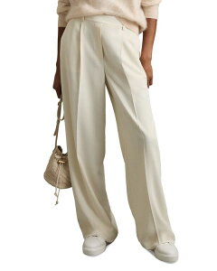 ���C�X ���f�B�[�X �{�g���X �J�W���A���p���c ���C�h���b�O REISS Eden Wide Leg Pants Cream �N���[��