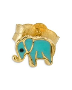 �V�h�j�[�G���@�� ���f�B�[�X �A�N�Z�T���[ �����O Sydney Evan 14K Yellow Gold Elephant Single Stud Earring Blue/Gold �u���[