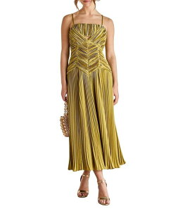 �R�[�X�g ���f�B�[�X �g�b�v�X �����s�[�X �v���[�c �T�e�� Coast Pleated Peplum Strappy Satin Dress Olive �I���[�u