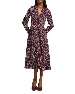 �z�b�u�X�����h�� ���f�B�[�X �g�b�v�X �����s�[�X �v�` �~�f�B HOBBS LONDON Petite Aurora Midi Dress Onyx Red Multi ���b�h