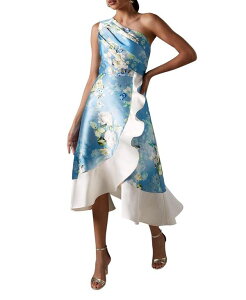 �R�[�X�g ���f�B�[�X �g�b�v�X �����s�[�X �t���� �~�f�B Coast One Shoulderuffle Midi Dress Light Blue �u���[