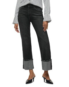 �n�h�\�� ���f�B�[�X �{�g���X �f�j���p���c �A���N�� �W�[���Y Hudson Remi High Rise Wide Cuff Ankle Jeans in Washed Black �u���b�N