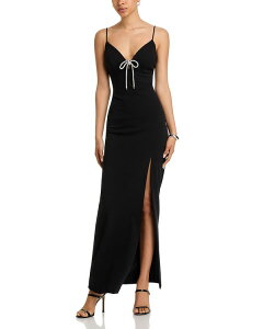 �A�N�A ���f�B�[�X �g�b�v�X �����s�[�X V�l�b�N AQUA V Neck Slit Front Dress - Exclusive Black �u���b�N