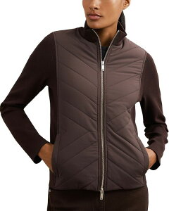 ���C�X ���f�B�[�X �A�E�^�[ �W���P�b�g�E�u���]�� �j�b�g REISS Hansel Knitted Mixed Media Jacket Chocolate �`���R���[�g