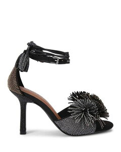 �J�[�g�W�F�C�K�[�����h�� ���f�B�[�X �V���[�Y �T���_�� �X�G�[�h �A���N�� KURT GEIGER LONDON Women'suede Pom Ankle Tie Sandals Charcoal �`���R�[��