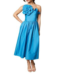 �R�[�X�g ���f�B�[�X �g�b�v�X �����s�[�X �~�f�B Coast One Shoulder Corsage Midi Dress Blue �u���[