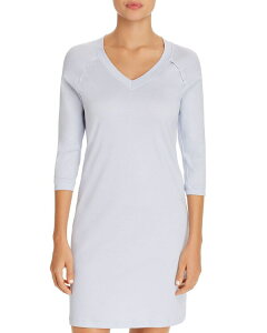 �n���� ���f�B�[�X �A���_�[�E�F�A �i�C�g�E�F�A Hanro Puressence Three-Quarter Sleeve Gown Blue Glow �u���[