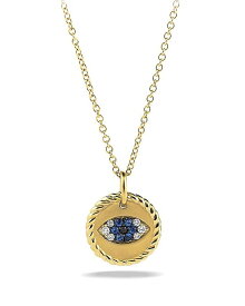 デイビット・ユーマン レディース ネックレス・チョーカー アクセサリー Cable Collectibles Evil Eye Charm Necklace with Blue Sapphire and Diamonds in 18K Gold Gold
