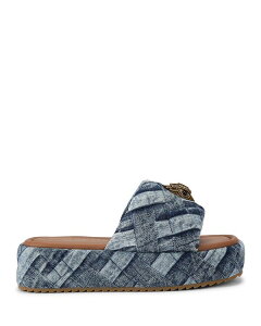 �J�[�g�W�F�C�K�[�����h�� ���f�B�[�X �V���[�Y �T���_�� �v���b�g�t�H�[�� KURT GEIGER LONDON Women's Kensington Puff Platform Sandals Navy �l�C�r�[