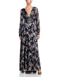 �A�N�A ���f�B�[�X �g�b�v�X �����s�[�X �g�[�� AQUA Metallic Leaf Gown - Exclusive Navy/Rose �l�C�r�[