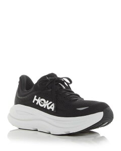 �z�J�I�l�I�l ���f�B�[�X �V���[�Y �X�j�[�J�[ HOKA Women's Bondi 9 Wide Sneakers Black/white �z���C�g