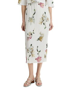 ���B���X ���f�B�[�X �{�g���X�J�[�g �v���[�c Vince Wilted Peony Pleated Skirt White Peony �z���C�g