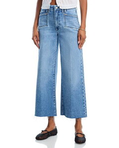 �y�C�W ���f�B�[�X �{�g���X �f�j���p���c ���C�h���b�O �W�[���Y PAIGE Anessa High Rise Patch Pocket Wide Leg Jeans in Bebop