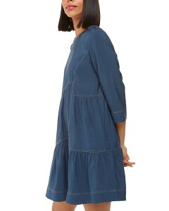 �z�C�b�X���Y ���f�B�[�X �g�b�v�X �����s�[�X Whistles Phoebe Seam Trapeze Dress Blue �u���[