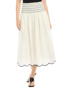 �t�B�t�e�B�[���g�D�G���e�B ���f�B�[�X �{�g���X�J�[�g �~�f�B �V���[�����O Fifteen Twenty Elsa Smocked Waist Midi Skirt Cream �N���[��
