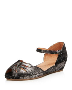 �P�l�X�R�[�� ���f�B�[�X �V���[�Y �p���v�X ���U�[ Gentle Souls by Kenneth Cole Gentle Souls Women's Lily Moon Leather Wedge Flats Graphite �O���t�@�C�g
