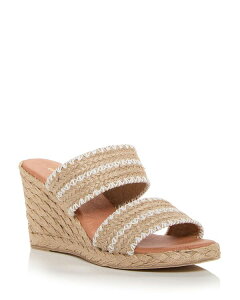 �A���h���A�[�X ���f�B�[�X �V���[�Y �T���_�� Andre Assous Women's Nolita Woven Espadrille Wedge Slide Sandals Natural/White �z���C�g