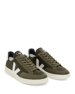 ���F�W�� �����Y �V���[�Y �X�j�[�J�[ ���b�V�� ���[�X ���U�[ VEJA Men's V-12 Lace Up Mesh and Leather Sneakers Olive/White �z���C�g