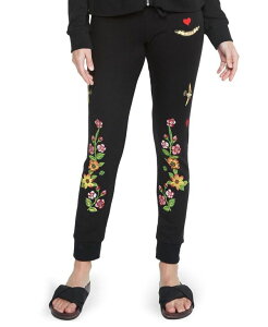 ���[�������V ���f�B�[�X �{�g���X �J�W���A���p���c �X�E�F�b�g�p���c LAUREN MOSHI Jess Floray Eye Love Sweatpants Black �u���b�N