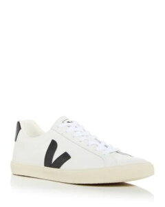 ���F�W�� �����Y �V���[�Y �X�j�[�J�[ ���U�[ VEJA Men's Esplar Low Top Leather Sneakers White/Black �z���C�g
