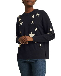 �z�b�u�X�����h�� ���f�B�[�X �A�E�^�[ �j�b�g�E�Z�[�^�[ �N���[�l�b�N HOBBS LONDON Arnelle Star Crewneck Sweater Navy Silver �l�C�r�[